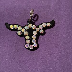 Black Bull Pendant with Iridescent Accents